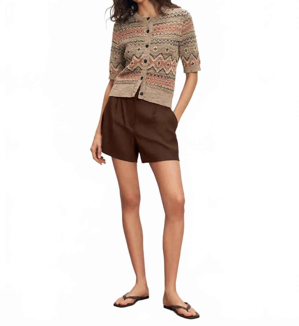 NEW VERONICA BEARD shana cardigan in stone khaki multi